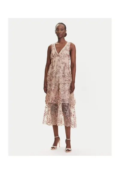 Rochie de cocktail Dama - bej - 100% poliester