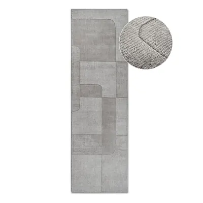 Covor tip traversă gri țesut manual din lână 80x250 cm Charlotte – Villeroy&Boch