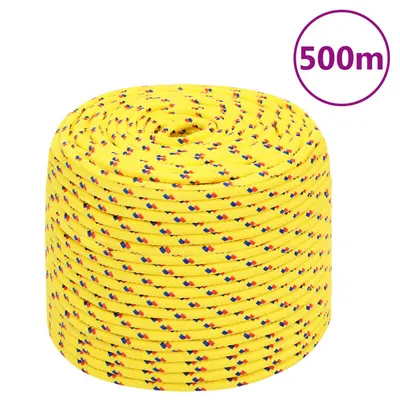 vidaXL Frânghie de barcă, galben, 8 mm, 500 m, polipropilenă