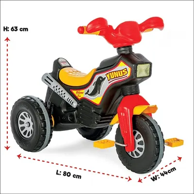 Tricicleta pentru copii Pilsan Dolphin Black cu pedale si spatiu de depozitare, claxon de la varsta de 3 ani pana la 50 kg