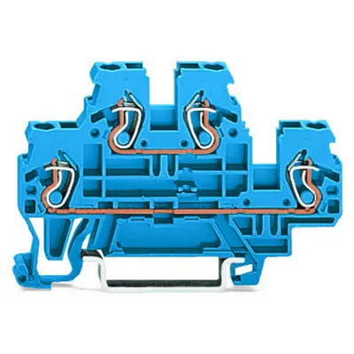 Double-deck terminal block; Through/through terminal block; N/N; suitable for Ex i applications; for DIN-rail 35 x 15 and 35 x 7.5; 2.5 mm²; CAGE CLAMP®; 2,50 mm²; blue
