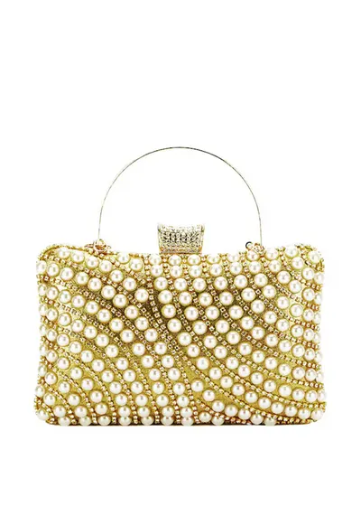 Clutch auriu cu strasuri BYH-802 05 11058 - Auriu