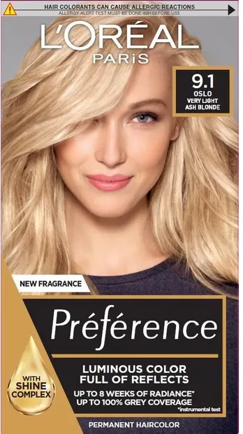 L'Oréal Préférence Vopsea de păr , 9.1 Oslo