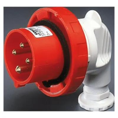 Stecher fisa industriala 90° - IP67 - 3P+E 16A 380-415V 50/60HZ - RED - 6H - Strangere cu surub