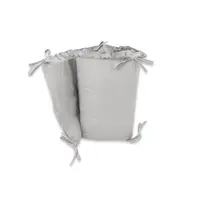 Aparatoare pentru patut, MimiNu, Cu volanase, Din bumbac certificat Oeko Tex Standard 100, 180x30 cm, Cu panglici, Colectia Royal,Grey