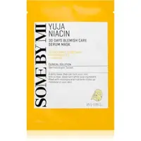 Some By Mi Yuja Niacin Blemish Care Serum Mask mască textilă iluminatoare pentru ten gras si problematic