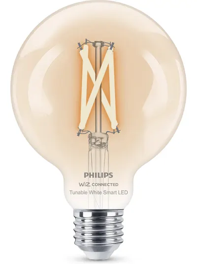 Bec inteligent Philips - Filament, 7W LED, E27, G95, dimmer