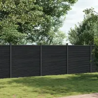 vidaXL Panouri pentru gard, gri, 526x186 cm, WPC