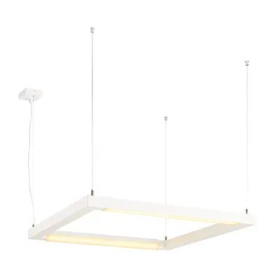 Lampa suspendata, lustra OPEN GRILL pandantiv, alb dublu pandantiv rasucire, patrat, alb
