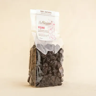 Vișine infuzate în suc de mere - fără zahăr - 200 g
