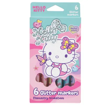 Markere cu sclipici, Coolpack, Hello Kitty, 6 culori