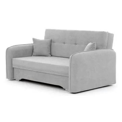 Canapea gri deschis extensibilă/cu spațiu de depozitare cu tapițerie din chenille 155 cm Laine – ELTAP