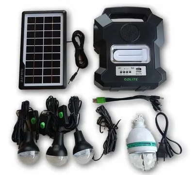 Kit solar portabil Gdlite GD-1000A USB bluetooth radio FM MP3 4 becuri incluse MIH