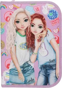 Penar cu rechizite Depesche TopModel Girl Power - Candy And Lexy, 1 fermoar și 2 aripi