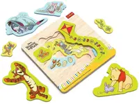 Puzzle din lemn Trefl - Winnie The Pooh, 12 piese, multistrat