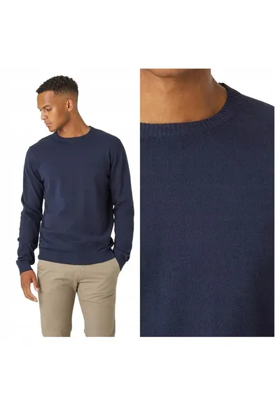 Pulover Barbati - Dustin - Regular Fit - Maneci Lungi - Decolteu Rotund - Design Simplu - Bumbac - Albastru