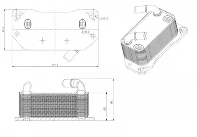 Radiator ulei termoflot potrivit VOLVO S60 II, S80 II, V40, V60 I, V60 II, V70 III, XC60 I, XC60 II, XC70 II 2.0 2.0D 09.13