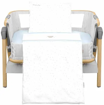 KikkaBoo Dream Big Set de dormit cu 3 piese pentru pătuț mini, albastru