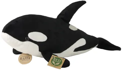 Jucărie de pluș Rappa Eco Friends - Balena ucigașă, 38 cm