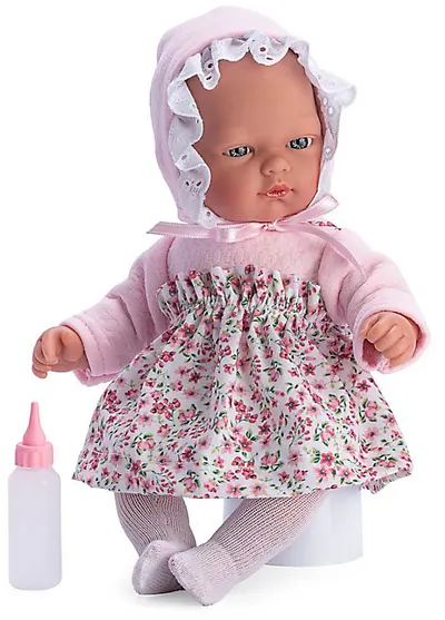 Papusa Asi - Baby Ollie, cu palarie roz si fusta cu flori, 30 cm