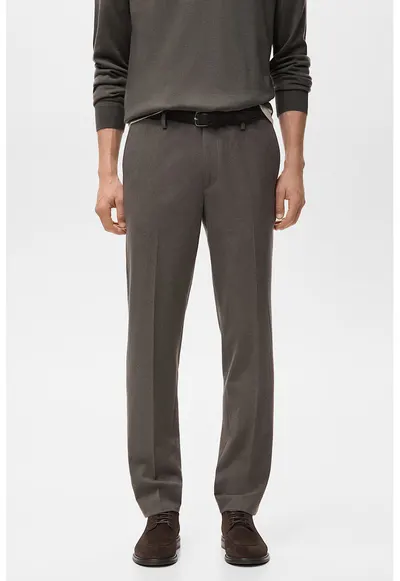 Pantaloni eleganti cu croiala slim-fit - Maro