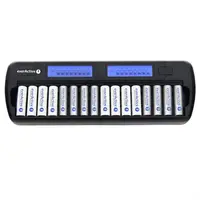 Incarcator acumulatori Ni-Mh, display LCD cu 16 canale, EverActive