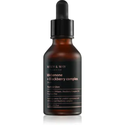 Mary&May Idebenone + Blackberry Complex Serum ser antioxidant pentru strălucirea și netezirea pielii 30 ml