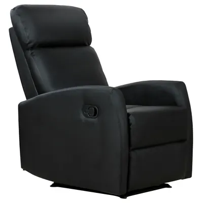 HOMCOM Fotoliu Relax Rabatabil Ergonomic Piele Sintetica 65 × 92 × 100cm, Negru | Aosom Romania