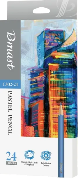 Creioane de culoare pastel Deli Dmast - 24 culori