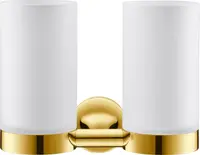 Pahar baie Duravit Starck T 0099483400, montare pe perete, dublu, sticla/metal, Auriu lucios
