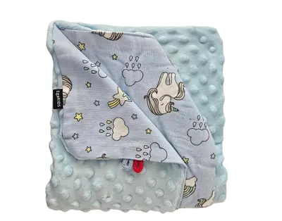Paturica Minky pentru copii 75x75 cm K-637 Unicorn