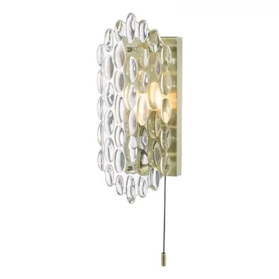 Aplica Porthos Wall Light Antique Brass Glass