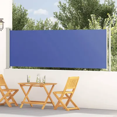vidaXL Copertină laterală retractabilă de terasă, albastru, 117x614 cm