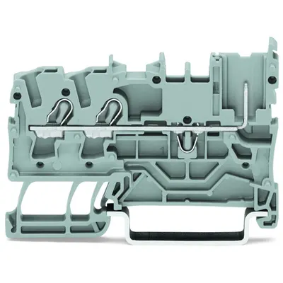 2-conductor/1-pin carrier terminal block; suitable for Ex nA applications; for DIN-rail 35 x 15 and 35 x 7.5; 2.5 mm²; Push-in CAGE CLAMP®; 2,50 mm²; gray