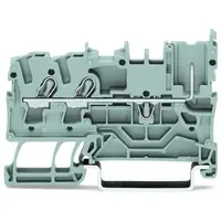 2-conductor/1-pin carrier terminal block; suitable for Ex nA applications; for DIN-rail 35 x 15 and 35 x 7.5; 2.5 mm²; Push-in CAGE CLAMP®; 2,50 mm²; gray