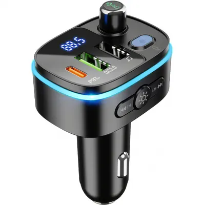 Modulator FM Bluetooth HOCO E62 Fast, 2 x USB-A - 1 x USB-C