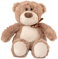 Jucărie de pluș Amek Toys - Ursuleț cu panglică, maro, 25 cm
