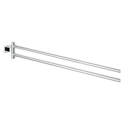 Suport prosop Grohe Essentials Cube, 2 brate, 45 cm, fixare ascunsa, Crom