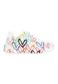 Pantofi sport cu imprimeu cu inimi Uno Lite - Spread - Alb/Galben/Albastru