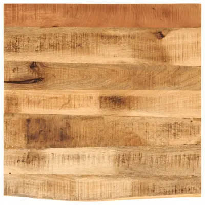 Gossi blat de masa margine naturala, 80x80x2,5 cm, lemn masiv mango