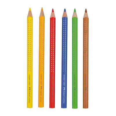 Creioane color Jumbo Grip, 6culori, Faber-Castell