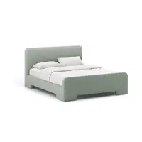 Pat matrimonial verde mentă tapițat cu somieră 160x200 cm Eda – Micadoni