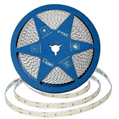 Banda LED 8MM 12W/M 24V IP20 rola 10M 3000K cip CREE V-TAC SKU-2125966