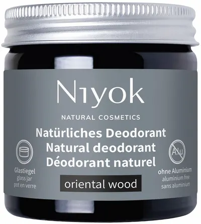 Niyok Cremă antiperspirantă naturală 2 în 1 Oriental Wood, 40 ml