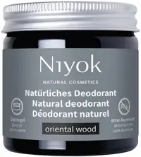 Niyok Cremă antiperspirantă naturală 2 în 1 Oriental Wood, 40 ml