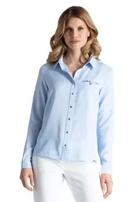 Camasa de dama M581 - eleganta - albastra - din viscoza - cu maneci lungi