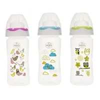 Biberon cu gat larg si tetina pentru +3luni Baby, 270ml, Minut