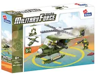 Constructor 3 în 1 Alleblox Military Force - Elicopter, 170 piese