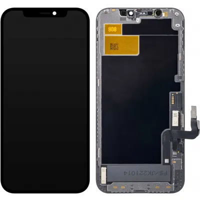 Display cu Touchscreen JK pentru Apple iPhone 12 / 12 Pro, cu Rama, Versiune LCD In-Cell IC Movable, Negru