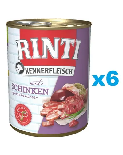 RINTI Kennerfleisch Ham cu sunca 6x400 g conserve pentru caini